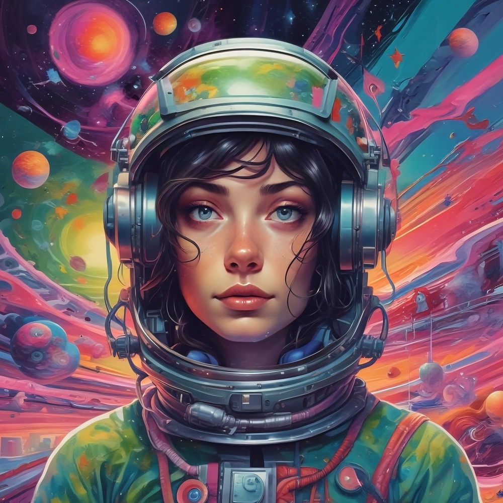 Vibrant Space Explorer Art Print